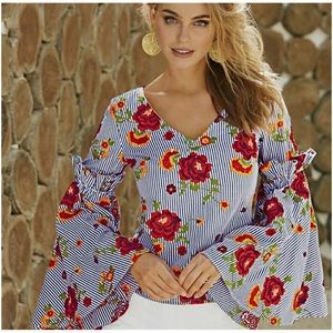 Stunning Boston Proper Floral Blouse - Size 10